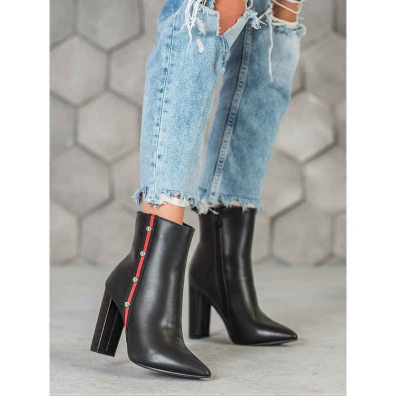 Seastar Wysokie Botki Z Ozdobnym Paskiem czarne 2