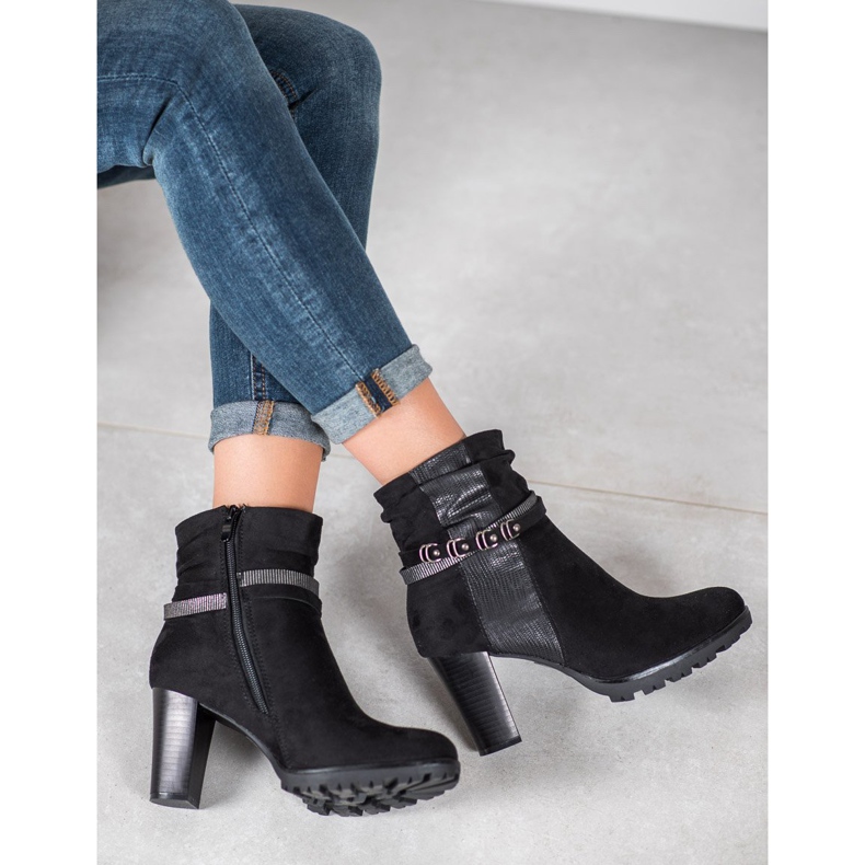 Super Mode Botki Na Słupku czarne 1