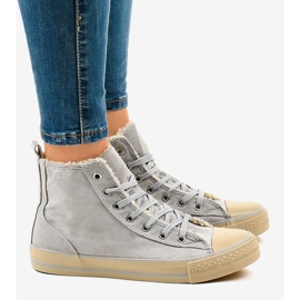 Szare ocieplane trampki T-040 2