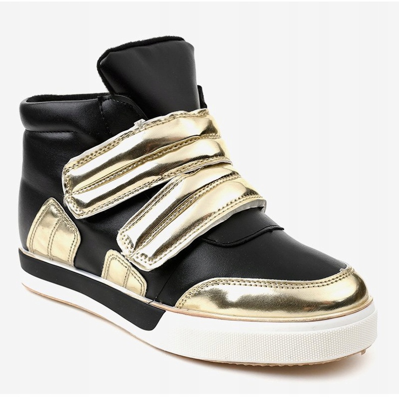 Czarne ocieplane trampki na koturnie GF-ZM26 1