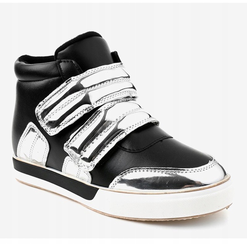 Czarne ocieplane trampki na koturnie GF-ZM26 1