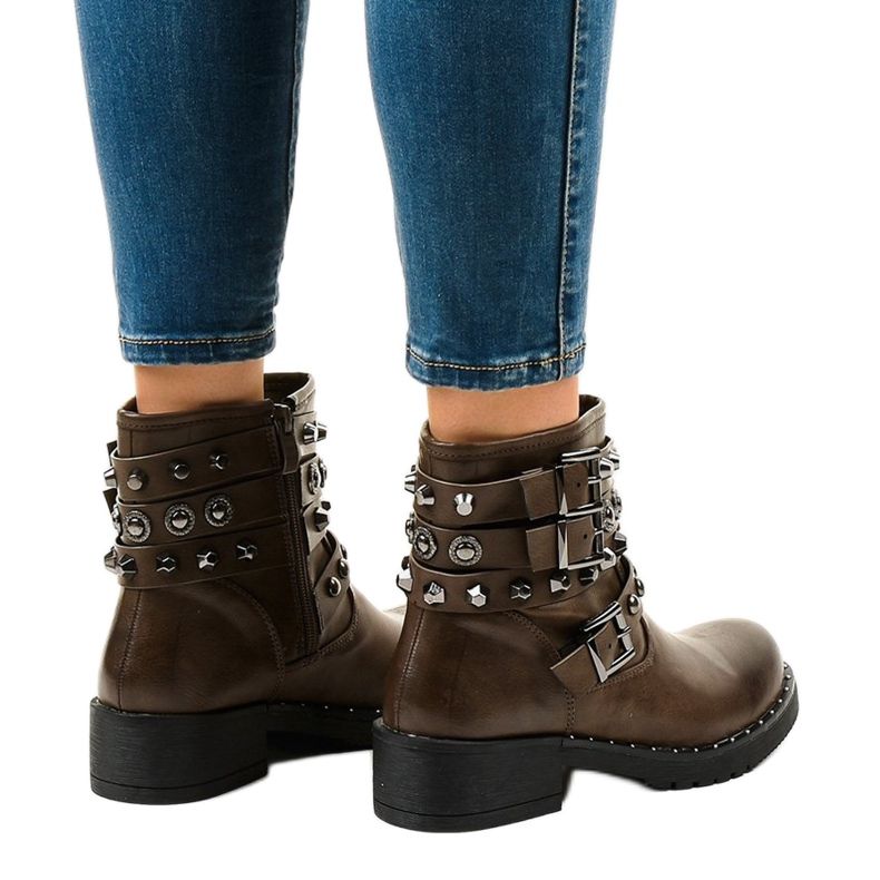 Brązowe botki ocieplane 77-8 zielone 2