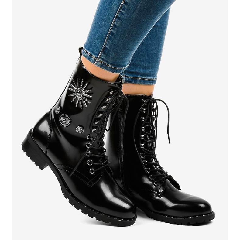 Czarne botki workery SA8023 2