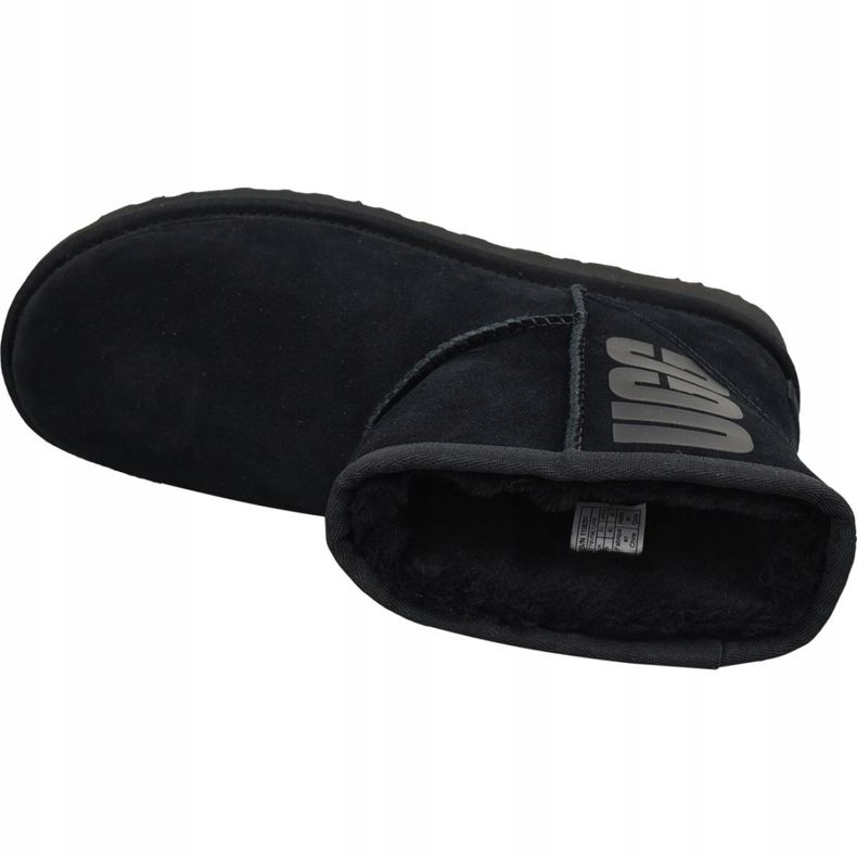 Buty Ugg Classic Mini Rubber Logo W 1108231-BLK czarne 2