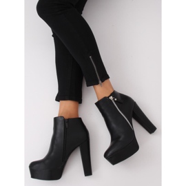 Botki na platformie czarne KK28P Black 2