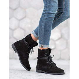 Filippo Klasyczne Skórzane Botki czarne 2