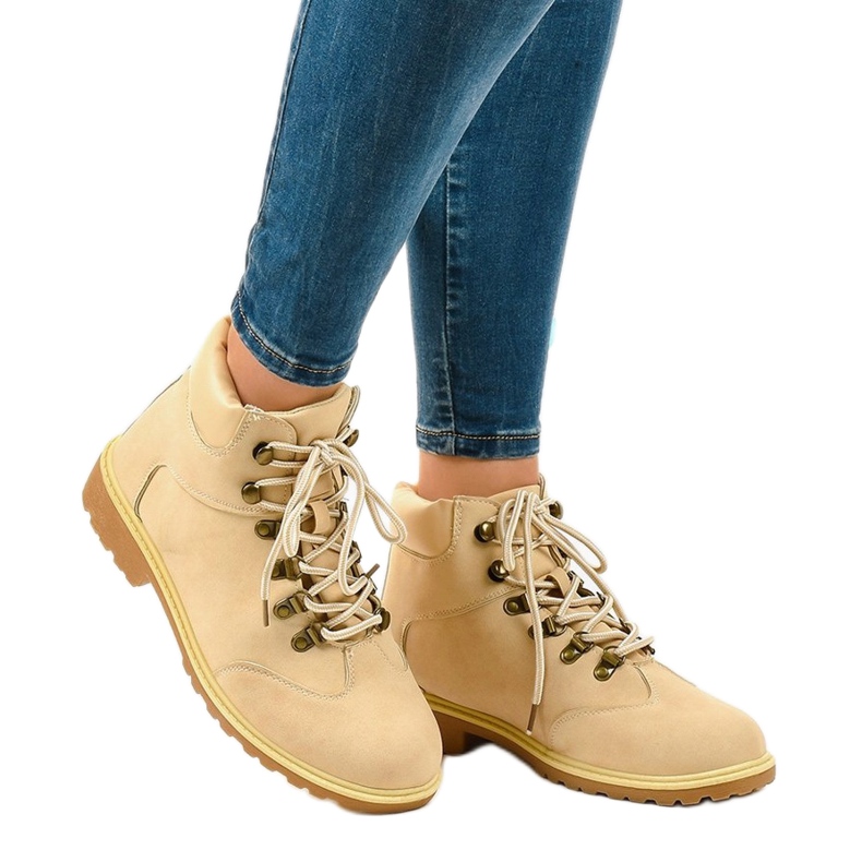 Beżowe traperki bez ocieplenia XDS1702 beżowy 1