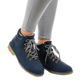 Granatowe traperki ocieplane DS1702 1