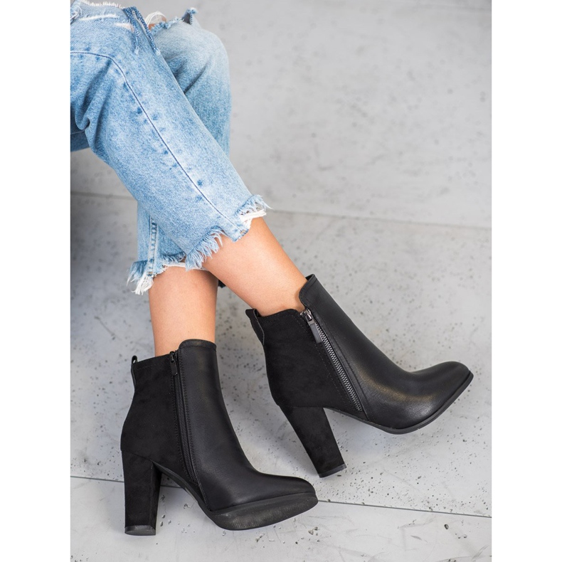 SHELOVET Botki Na Słupku czarne 2