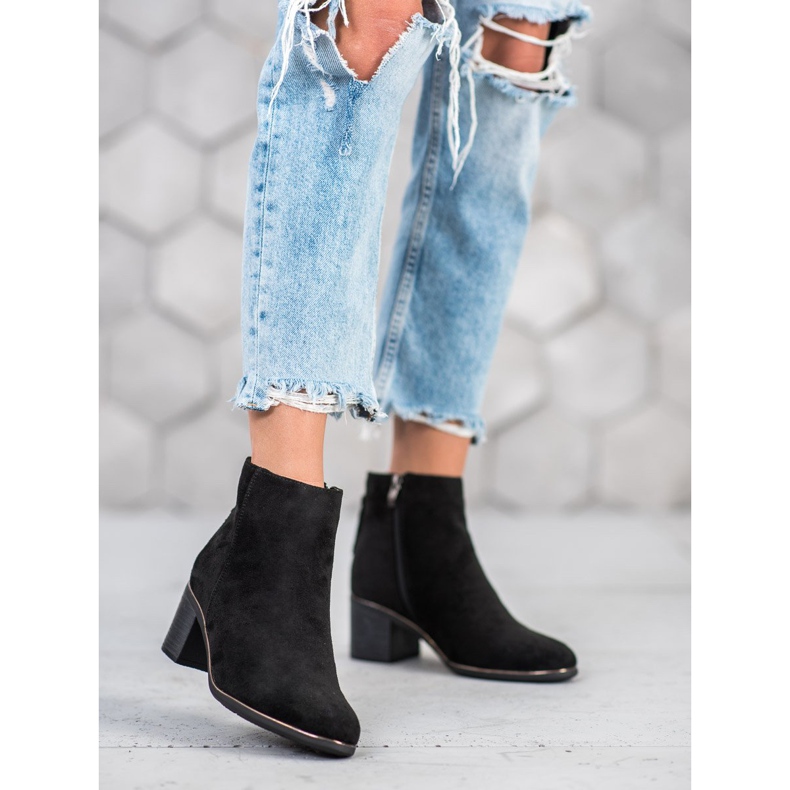 Goodin Czarne Zamszowe Botki 2