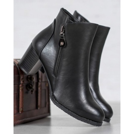 J. Star Ocieplane Botki Na Słupku czarne 1