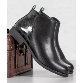 J. Star Botki Na Płaskim Obcasie czarne 2