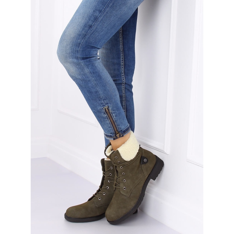 Botki sznurowane zielone K-9926 Green 2