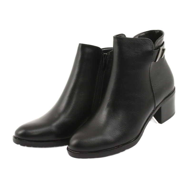 M.Daszyński Botki na suwak ocieplane Daszyński SA153 czarne 3