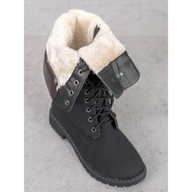 Seastar Ciepłe Sznurowane Kozaki czarne 1