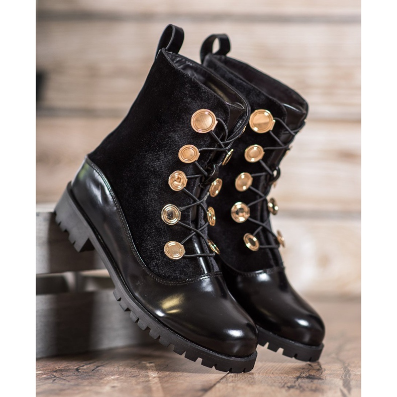 Seastar Welurowe Botki Ze Ściągaczem czarne 1