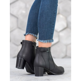 J. Star Klasyczne Botki Na Obcasie czarne 1