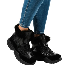 Ocieplane czarne trampki LS-2062 1