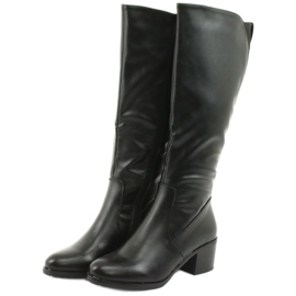 M.Daszyński Kozaki ocieplane na obcasie Daszyński 153 czarne 3