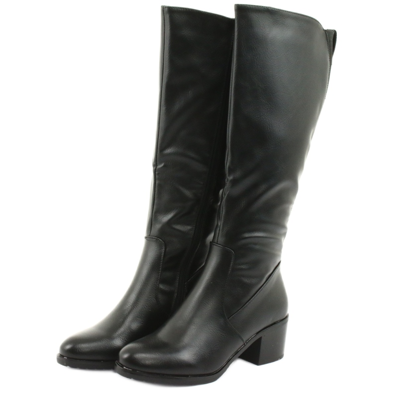 M.Daszyński Kozaki ocieplane na obcasie Daszyński 153 czarne 3