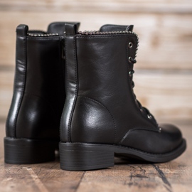 Janessa Klasyczne Sznurowane Botki czarne 1