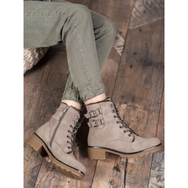 Sergio Leone Ciepłe Sznurowane Botki brązowe 2