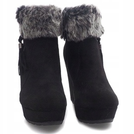 Botki Na Koturnie 58-385 Czarny czarne 2