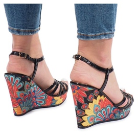 Czarne sandały na koturnie Ibrahim 1