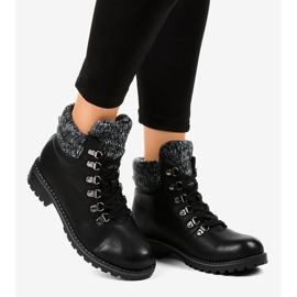 Czarne traperki botki bez ocieplenia Z186 2