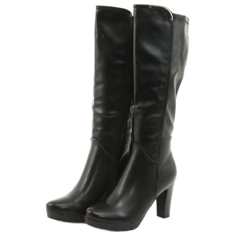 M.Daszyński Kozaki na słupku Daszyński  SA50 czarne 3