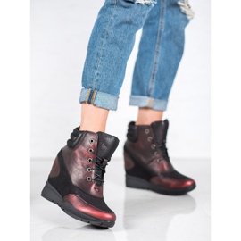 Sergio Leone Bordowe Sneakersy czerwone 1