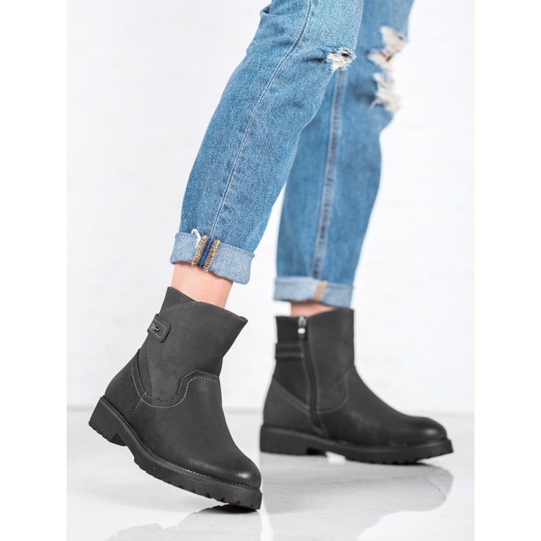 Sergio Leone Wygodne Czarne Botki 1