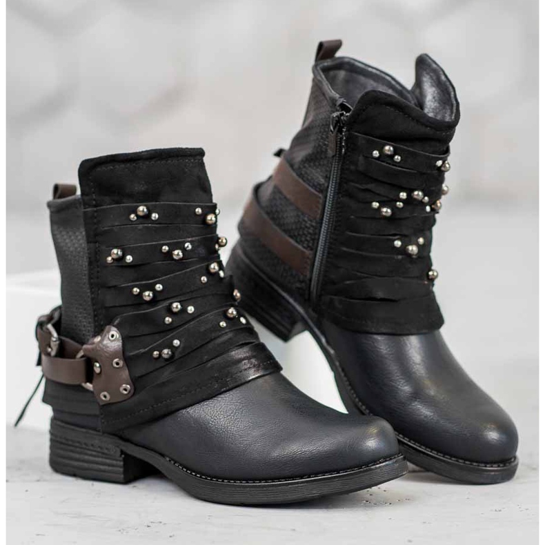 Forever Folie Modne Workery czarne 1