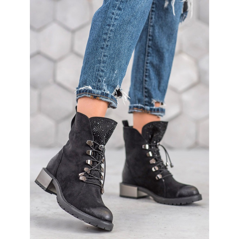 Goodin Zamszowe Botki Ze Ściągaczem czarne 2