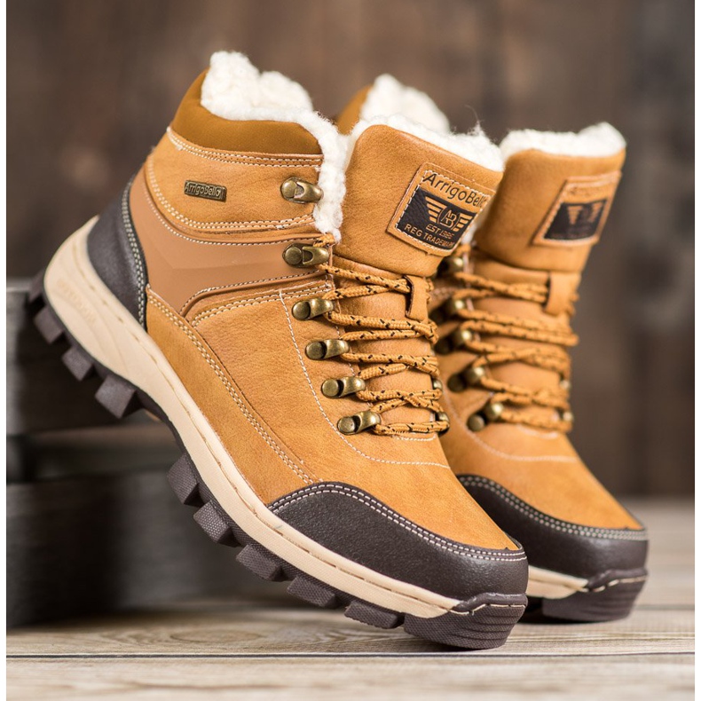 Arrigo Bello Sznurowane Buty Zimowe brązowe 2