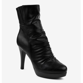 Czarne botki na szpilce ocieplane GFA418 1