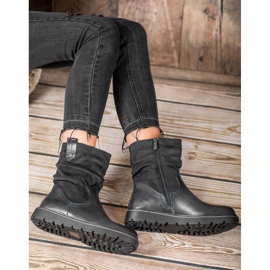 Ideal Shoes Workery Na Platformie czarne 2