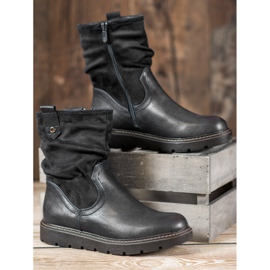 Ideal Shoes Workery Na Platformie czarne 1