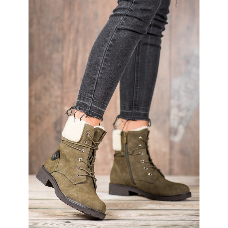 Kayla Traperki Z Kożuchem zielone 1