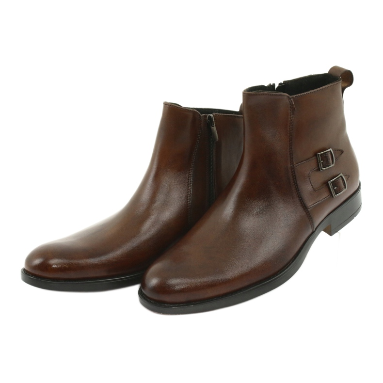 Moskała botki skórzane brązowe 3