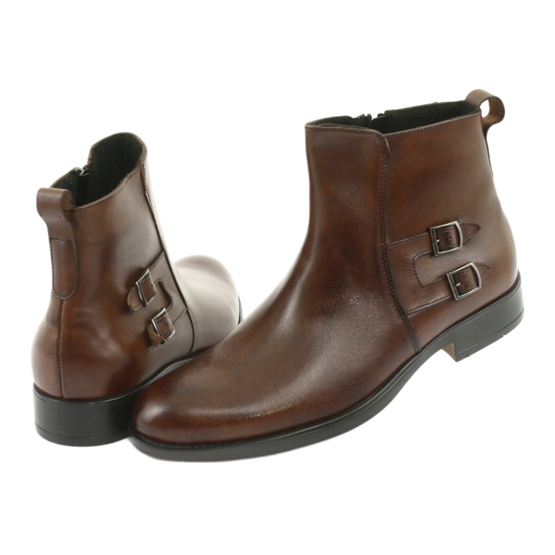 Moskała botki skórzane brązowe 4