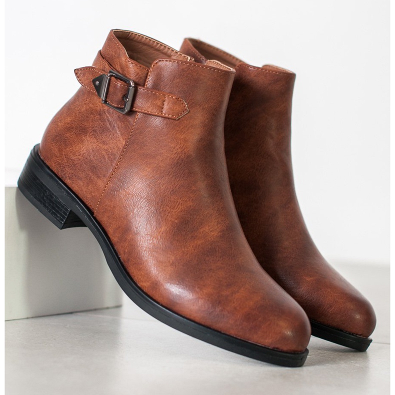 Small Swan Klasyczne Niskie Botki brązowe 1