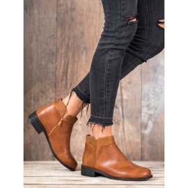 Small Swan Casualowe Camelowe Botki brązowe 1