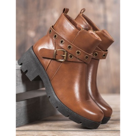 SHELOVET Camelowe Workery brązowe 1