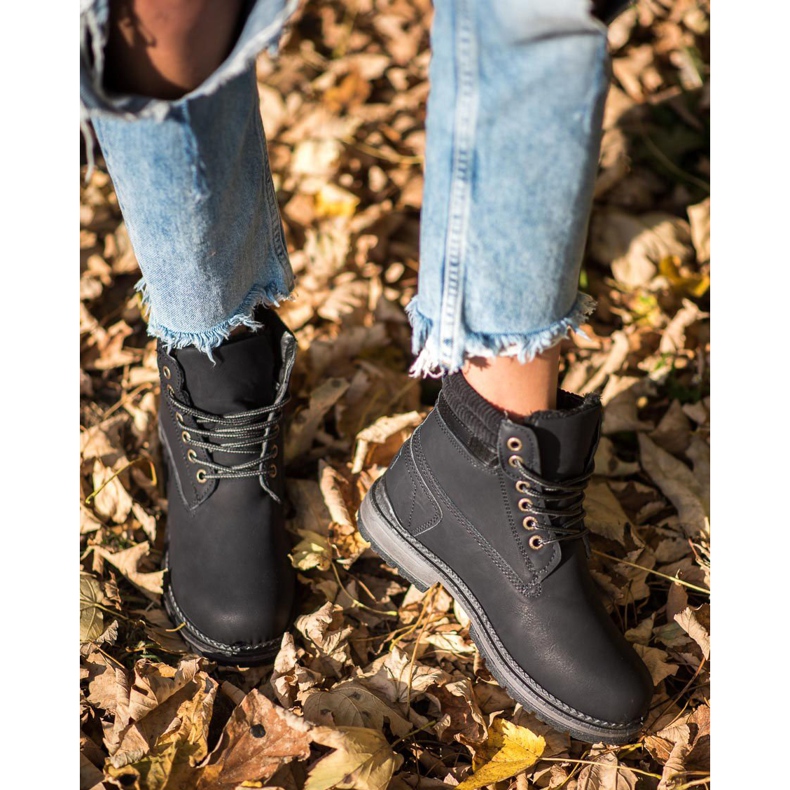 SHELOVET Czarne Traperki 2