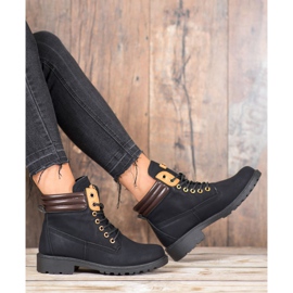 SHELOVET Stylowe Traperki czarne 2