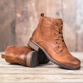 Goodin Eleganckie Traperki Z Eko Skóry brązowe 1