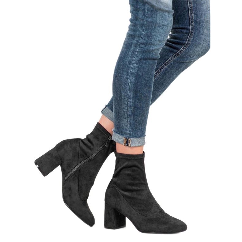 Diamantique Czarne Botki Na Słupku 2