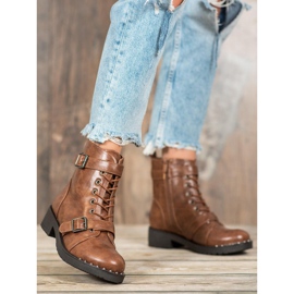 Cm Paris Sznurowane Botki Z Klamrą brązowe 2