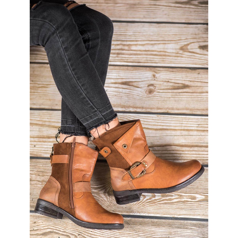 Super Me Botki Z Ozdobną Sprzączką brązowe 1